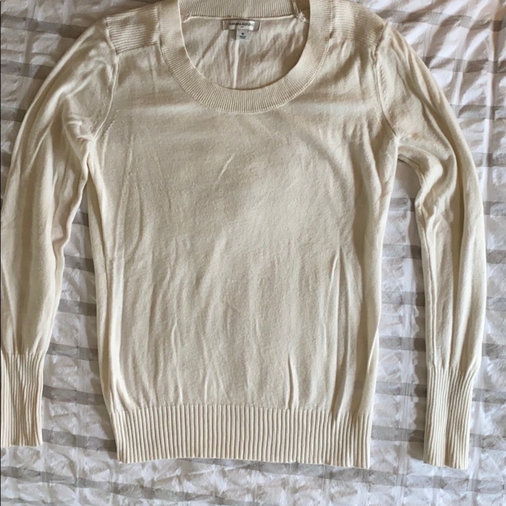 Banana Republic light sweater, sz M, cream